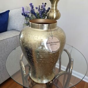 Lustrous Gold Textured Vase